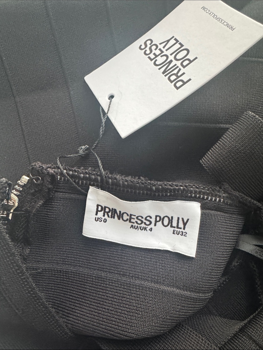 Princess Polly Black Justina Bandage Mini Dress Size 0 NWT - Picture 7 of 7